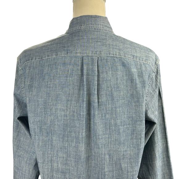 J.Crew Jeans Shirt Men Size Small Heathered Blue Chambray Slim Classic Button Up - Picture 4 of 8